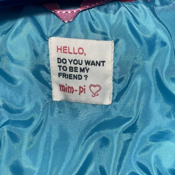 Mim Pi stretch puffer belted coat girls size 4 chevron - Picture 8 of 13